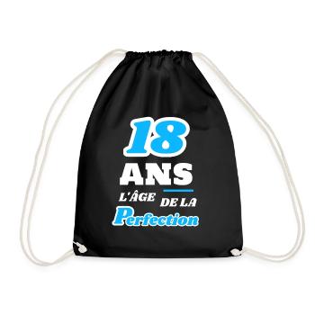 18 ans l’âge de la perfection anniversaire humour - Sac de sport léger - noir - Devant