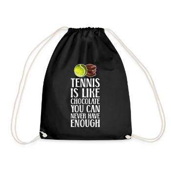Tennis is Like Chocolate - Drawstring Bag - black - Front