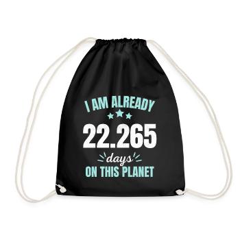 Déjà 22265 jours sur cette planète 61ème anniversaire - Sac de sport léger - noir - Devant
