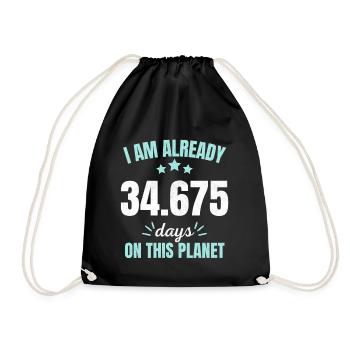Déjà 34675 jours sur cette planète 95e anniversaire - Sac de sport léger - noir - Devant
