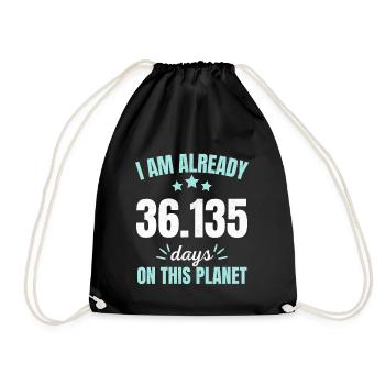 Déjà 36135 jours sur cette planète 99e anniversaire - Sac de sport léger - noir - Devant