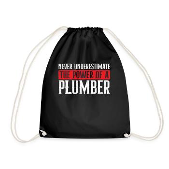Never Underestimate The Power Of Plumber - Turnbeutel - Schwarz - Vorne