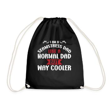 I am A Seamstress Dad - Drawstring Bag - black - Front