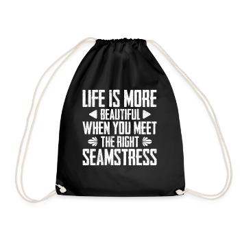 Life Is More Beautiful - Drawstring Bag - black - Front