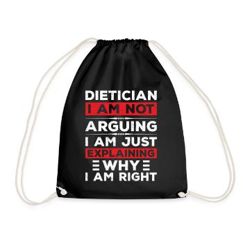 Diététicien Je ne discute pas - Sac de sport léger - noir - Devant