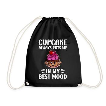 Cupcake Always Puts Me In Mood - Drawstring Bag - black - Front