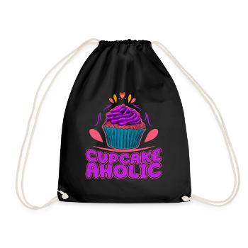 Cupcake Aholic Cupcake Addicted - Drawstring Bag - black - Front