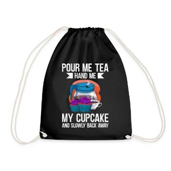 Versez-moi du thé Donnez-moi mon cupcake - Sac de sport léger - noir - Devant