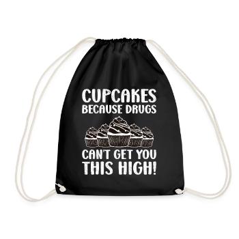 Cupcakes parce que les drogues - Sac de sport léger - noir - Devant