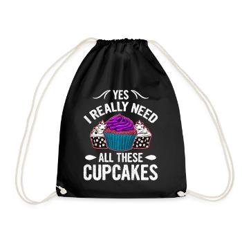 Oui, j’ai vraiment besoin de tous ces cupcakes - Sac de sport léger - noir - Devant