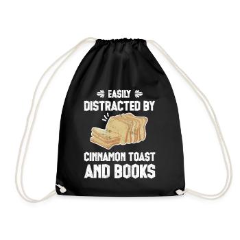 Easily Distracted By Cinnamon Toast - Turnbeutel - Schwarz - Vorne
