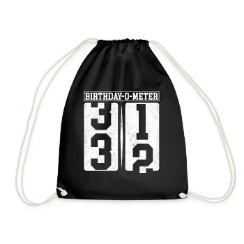 Birthday-O-Meter 32 Happy 32nd Birthday Celebrant - Drawstring Bag - black - Front