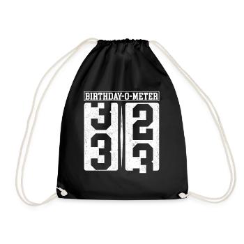 Birthday-O-Meter 33 Happy 33rd Birthday Celebrant - Drawstring Bag - black - Front