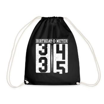 Birthday-O-Meter 35 Happy 35th Birthday Celebrant - Drawstring Bag - black - Front