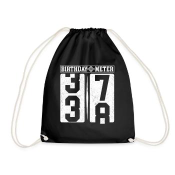 Birthday-O-Meter 38 Happy 38th Birthday Celebrant - Drawstring Bag - black - Front