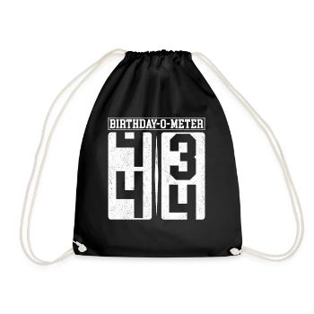 Birthday-O-Meter 44 Happy 44th Birthday Celebrant - Drawstring Bag - black - Front