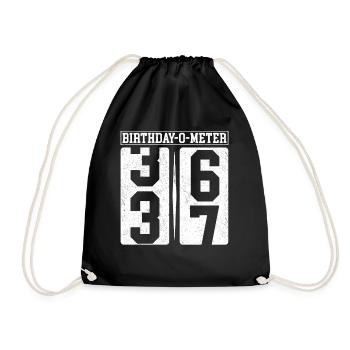 Birthday-O-Meter 37 Happy 37th Birthday Celebrant - Drawstring Bag - black - Front
