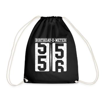 Birthday-O-Meter 56 Happy 56th Birthday Celebrant - Drawstring Bag - black - Front