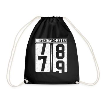 Birthday-O-Meter 79 Happy 79th Birthday Celebrant - Drawstring Bag - black - Front