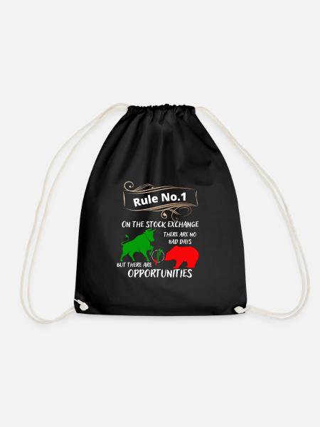Bull and bear the animals of the stock market and stocks - Drawstring Bag - black