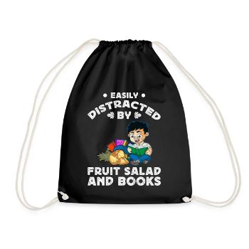 Facilement distrait par la salade de fruits et les livres - Sac de sport léger - noir - Devant