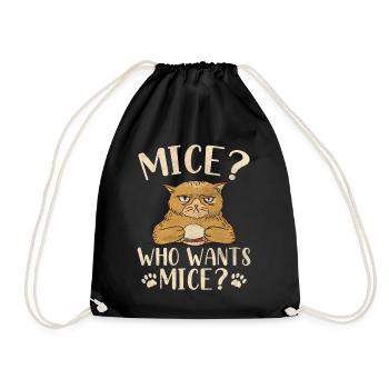 Hamburger Cat Whisperer Meow Kitten Burger Lover - Drawstring Bag - black - Front