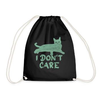 Je m’en fiche Chat Chuchoteur Pet Meow Kitty Chaton - Sac de sport léger - noir - Devant