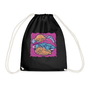 Mushroom Hunter Foraging Fungus Mycology Mushies - Drawstring Bag - black - Front