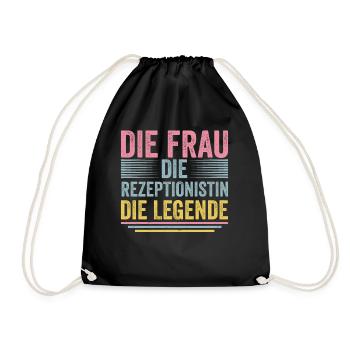 Die Frau Die Rezeptionistin Die Legende - Turnbeutel - Schwarz - Vorne
