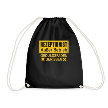 Rezeptionist Außer Betrieb Geduldsfaden - Turnbeutel - Schwarz - Vorne