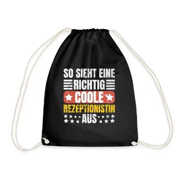 So Sieht Richtig Coole Rezeptionoistin - Turnbeutel - Schwarz - Vorne