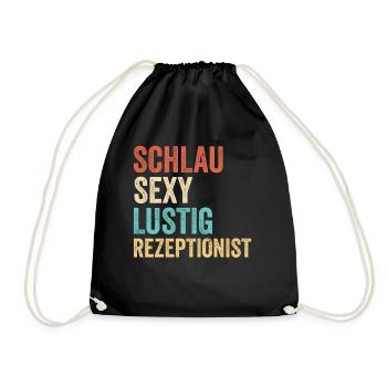 Schlau Sexy Lustig Rezeptionist - Turnbeutel - Schwarz - Vorne