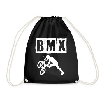 BMX Rennrad Radfahrer Trick - Turnbeutel - Schwarz - Vorne