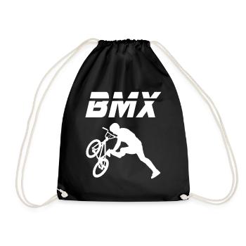 BMX Rennrad Radfahrer Trick - Turnbeutel - Schwarz - Vorne