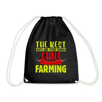 The Best Days Spent Doing Chili Farming - Drawstring Bag - black - Front