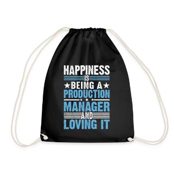 Happiness Is Being A Production Manager - Turnbeutel - Schwarz - Vorne
