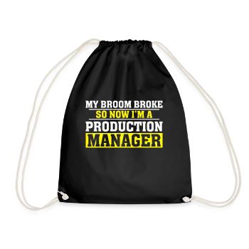 My Broom Broke - Drawstring Bag - black - Front