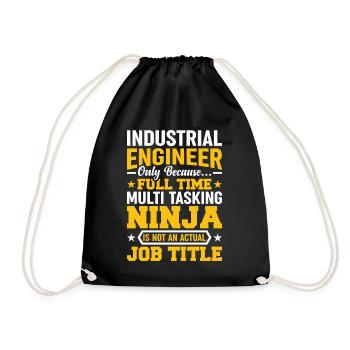 Industrial Engineer Only Because - Turnbeutel - Schwarz - Vorne
