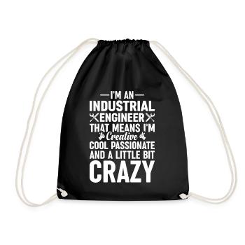 I Am An Industrial Engineery - Turnbeutel - Schwarz - Vorne