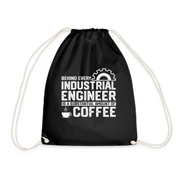 Behind Every Industrial Engineer - Turnbeutel - Schwarz - Vorne