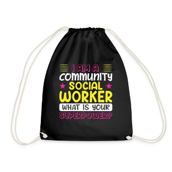 Je suis un travailleur social communautaire - Sac de sport léger - noir - Devant