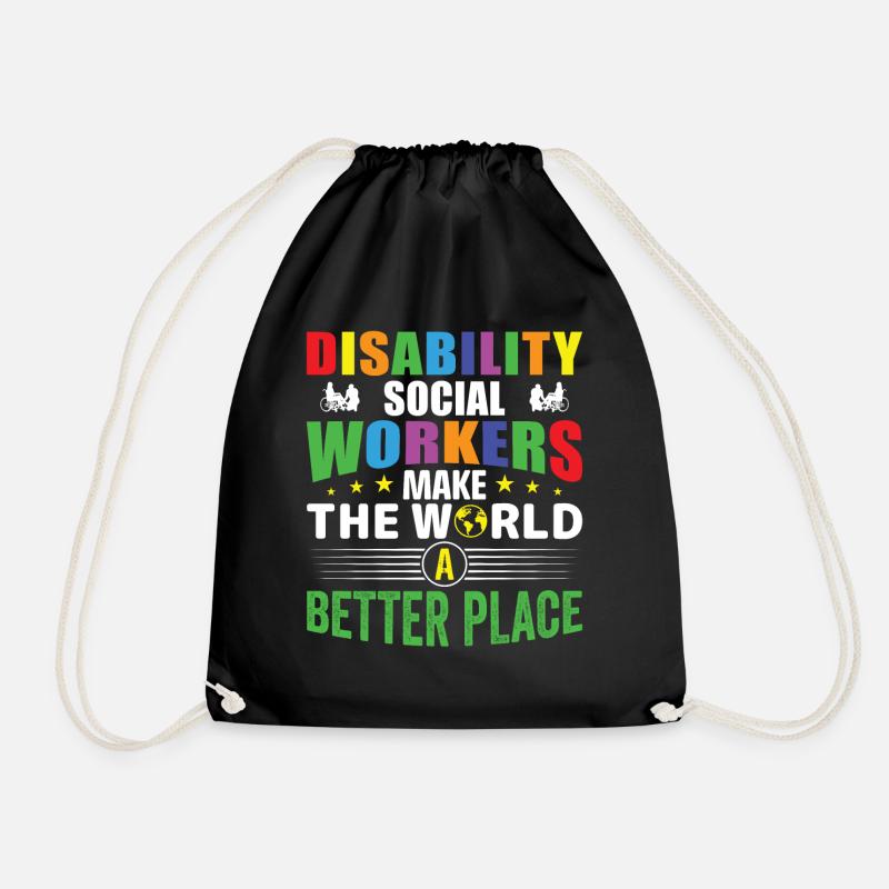 Disability Social Workers - Drawstring Bag - black