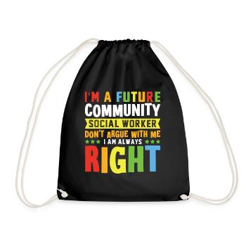 Je suis une future travailleuse sociale communautaire - Sac de sport léger - noir - Devant