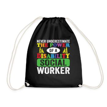 Disability Social Worker - Drawstring Bag - black - Front