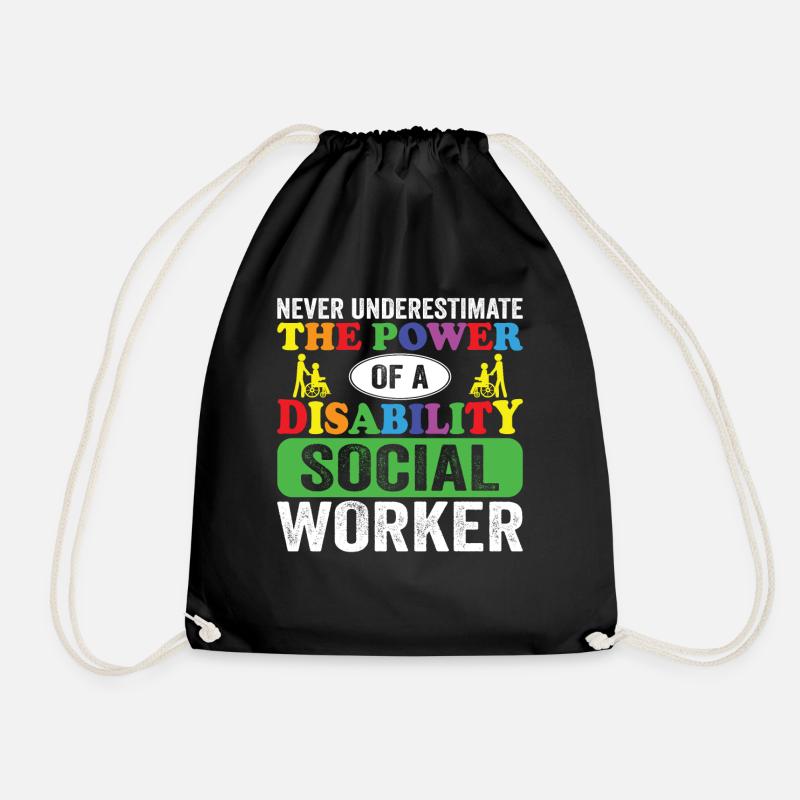 Disability Social Worker - Drawstring Bag - black