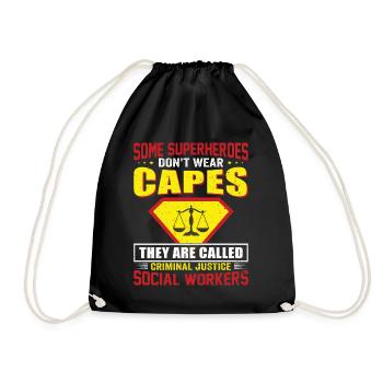 Some Superheroes Do Not Wear Capes - Drawstring Bag - black - Front