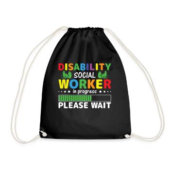 Disability Social Worker In Progress - Turnbeutel - Schwarz - Vorne