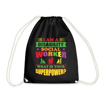 I Am A Disability Social Worker - Turnbeutel - Schwarz - Vorne