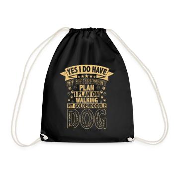 Plan de retraite Promenant mon chien Goldendoodle - Sac de sport léger - noir - Devant