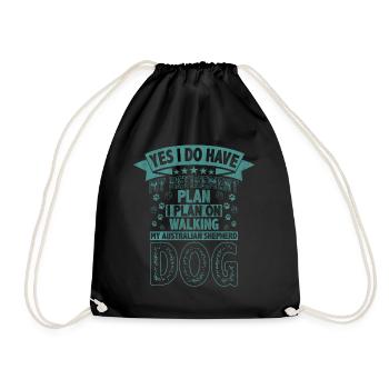 Plan de retraite Promener mon chien de berger australien - Sac de sport léger - noir - Devant